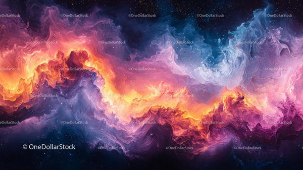 Vibrant Cosmic Nebula with Swirling Patterns