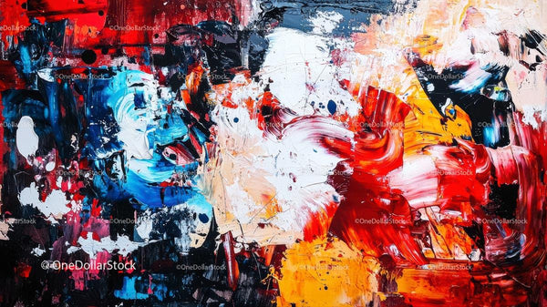 Dynamic Abstract Painting with Vibrant Colors