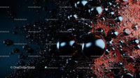 Black and Red Abstract Liquid Bubbles