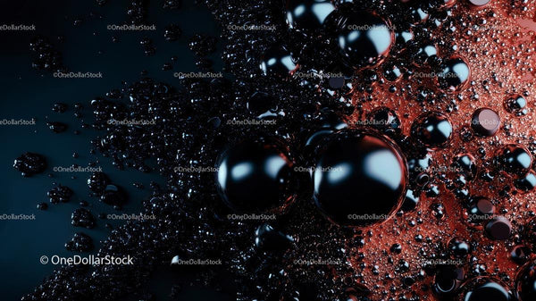 Black and Red Abstract Liquid Bubbles