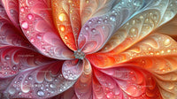 Vibrant Fractal Design with Swirling Patterns and Bubbles