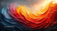 Dynamic Abstract Waves in Red and Orange Hues