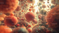Abstract Floating Spheres with Vibrant Warm Tones