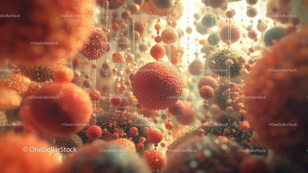 Abstract Floating Spheres with Vibrant Warm Tones