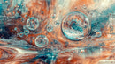 Abstract Bubbles Floating in Vivid Swirls of Color