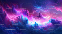 Vibrant Cosmic Waves in a Surreal Dreamscape