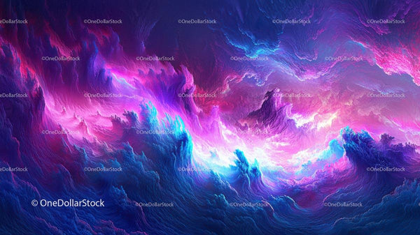 Vibrant Cosmic Waves in a Surreal Dreamscape