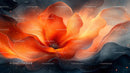 Vibrant Orange Abstract Flower with Fluid Design