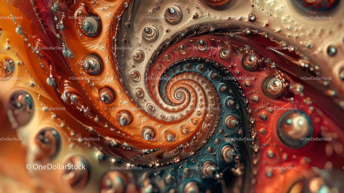 Kolorowy spiralny fraktal z misternymi szczegółami