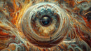 Vibrant Cosmic Eye with Swirling Abstract Patterns