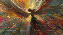 Ethereal Silhouette in a Burst of Vibrant Color