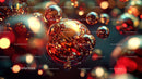 Vibrant Abstract Art with Glowing Spheres and Bubbles