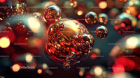 Vibrant Abstract Art with Glowing Spheres and Bubbles
