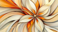 Intricate Abstract Art with Vibrant Orange and Beige Hues
