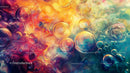 Vibrant Abstract Bubbles in Fluid Art Composition