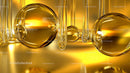 Abstract Gold Spheres and Glass Reflections