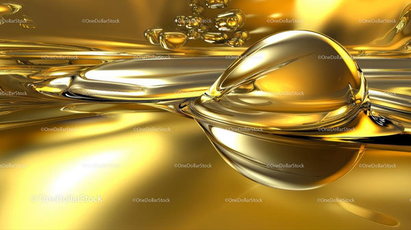 Fluid Gold Abstract with Shimmering Reflections