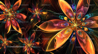 Vibrant Fractal Flowers with Intricate Petal Patterns