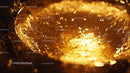 Golden Liquid Splash in Dynamic Motion with Sparkling Light