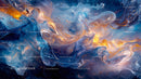 Vibrant Abstract Swirls in Blue and Orange Hues
