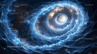 Mesmerizing Cosmic Spiral in Vivid Blue Hues