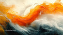 Vivid Abstract Art with Orange and White Swirls