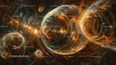 Abstract Cosmic Swirls in Vivid Orange and Black