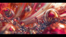 Surreal Swirling Spheres with Vibrant Red Tones