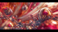 Surreal Swirling Spheres with Vibrant Red Tones