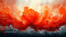 Vibrant Abstract Art with Fiery Orange Explosion