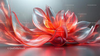 Stunning Red Glass Flower with Elegant Curves