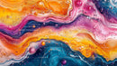 Vibrant Fluid Art with Bold Color Waves