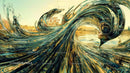 Surreal Wave and Cityscape Fusion with Expressive Face