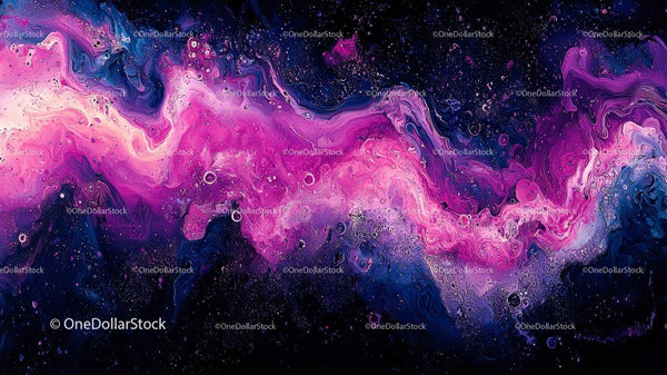 Vibrant Pink and Purple Abstract Fluid Art