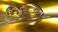Golden Liquid Bubbles on Reflective Surface