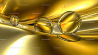 Golden Liquid Spheres with Reflective Surface