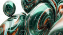 Abstract Green and Brown Swirling Art Design