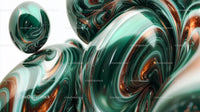 Abstract Green and Brown Swirling Art Design