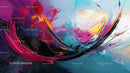Vibrant Abstract Painting with Dynamic Swirls