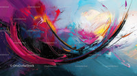 Vibrant Abstract Painting with Dynamic Swirls