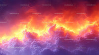 Fiery Sunset Clouds and Vibrant Sky at Twilight