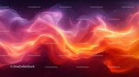 Vibrant Swirling Cosmic Nebula with Colorful Waves
