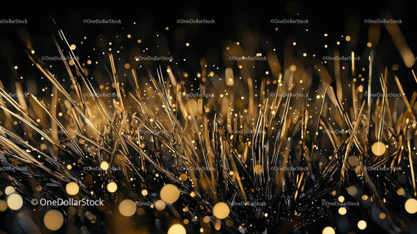 Golden Sparkling Abstract with Shimmering Lights