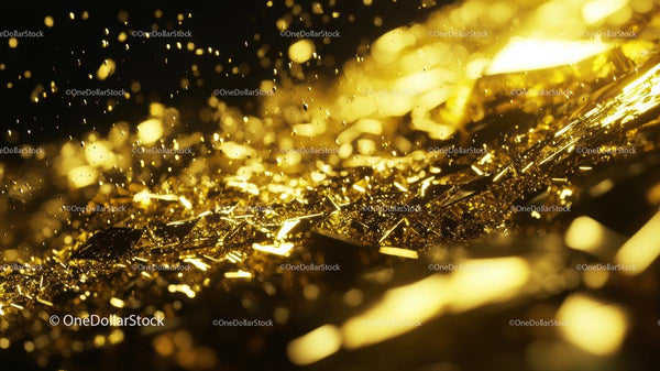 Shimmering Gold Dust Particles with Glittering Effect