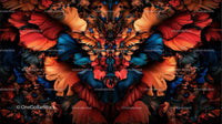 Vibrant Abstract Floral Pattern with Symmetrical Design