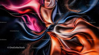 Vibrant Abstract Silk Waves in Blue and Pink