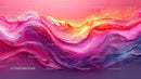 Vibrant Abstract Wave Art with Dynamic Pink and Orange Hues