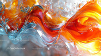 Vibrant Orange and Red Fluid Art with Dynamic Motion