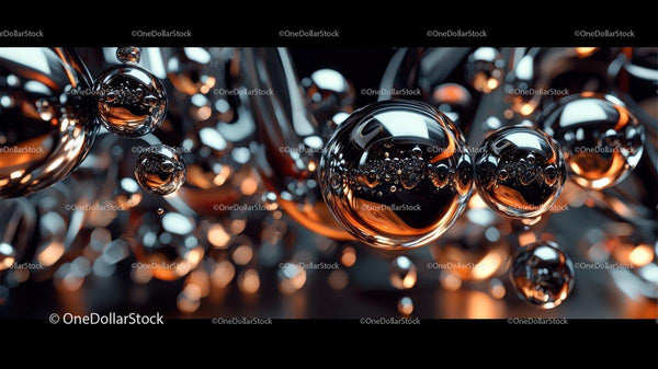Abstract Metallic Spheres with Futuristic Design