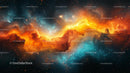 Vibrant Cosmic Nebula with Glowing Stars